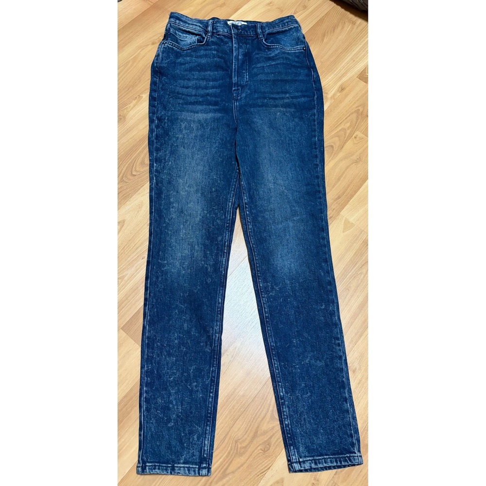 We The Free Dark Wash Acid Wash High Rise Button Fly Jeans Size 30 Free People